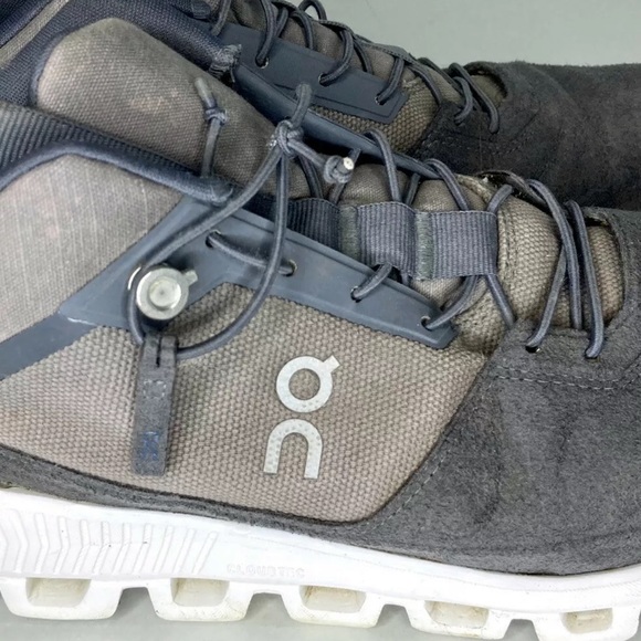 On Cloud Mens Cloud Hi Gray White Shoes High Top - Picture 6 of 10